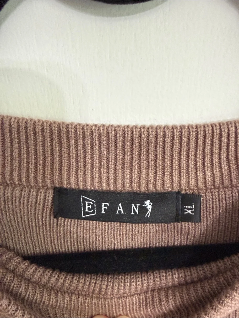 Women's Oversized Brown Efan Crewneck Sweater drop shoulders XL - Picture 2 of 7